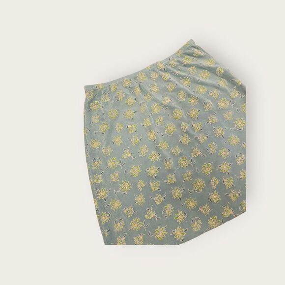 Vintage Y2k Express baby light blue dainty floral elastic waist mini skirt - Picture 3 of 4